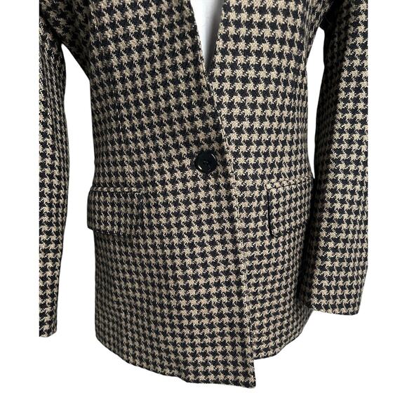 Vintage Ann Klain USA 8 Houndstooth V Collar Wool Silk Cashmere Blazer Jacket‎ - Picture 4 of 8